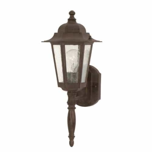 Nuvo Cornerstone, 18" Wall Lantern Light, Clear Seeded Glass, Old Bronze Finish