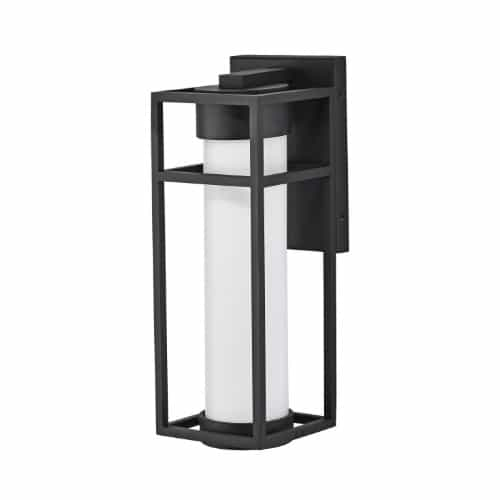 Nuvo 6W LED Ledges Wall Lantern, Medium, Dimmable, 120V, Black/White