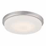 Dale LED Flush Mount Light Fixture, Brushed Nickel, Opal Frosted Glass