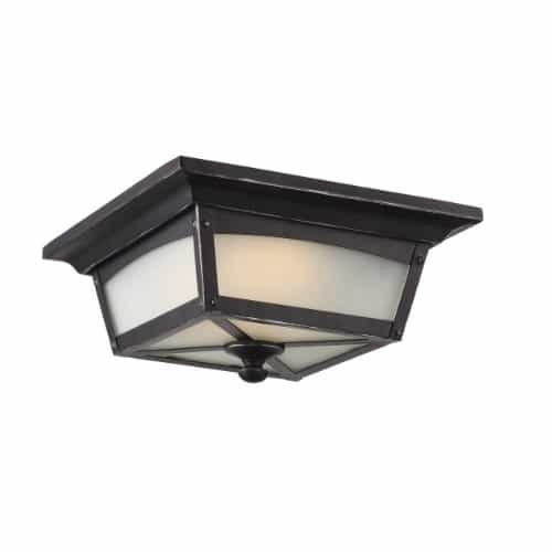 Nuvo Essex Flush Lantern, Sterling Black