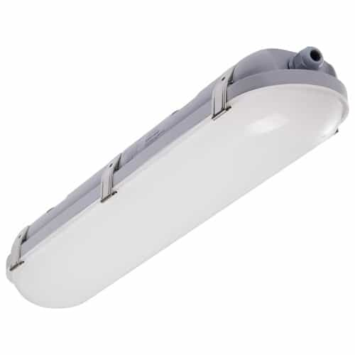 Nuvo 2-ft 20W Linear Vapor Proof Fixture, 347V, 2505 lm, CCT Select, Gray