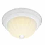 15" LED Flush Mount Light, Textured White, Frosted Ribbed Glass