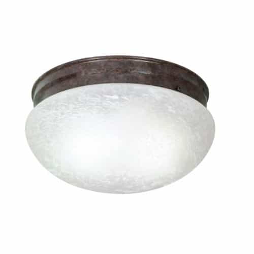 Nuvo 12" LED Flush Mount Lights, Alabaster Mushroom Glass Shade, Old Bronze