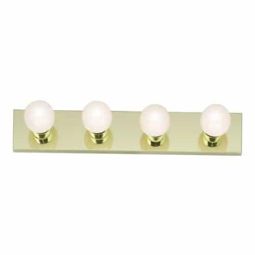 Nuvo 4-Light Bathroom Vanity Strip Light Fixture, Polished Brass