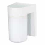 6.8" Outdoor Utility Wall Light, White, White Glass Cylinder