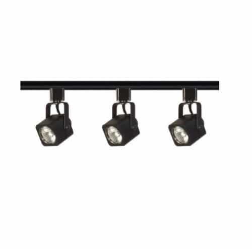 Nuvo 3-Light MR16 Track Light Kit, Square, Line Voltage, Black