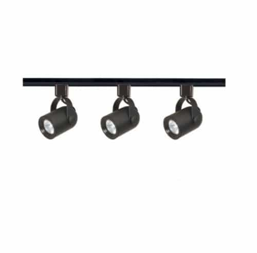 Nuvo 3-Light MR16 Track Light Kit, Round, Line Voltage, Black