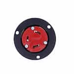 Eaton Wiring 20 Amp Color Coded Locking Flanged Outlet, 3-Pole, 3-Wire, #14-8 AWG, 125V-250V, Orange