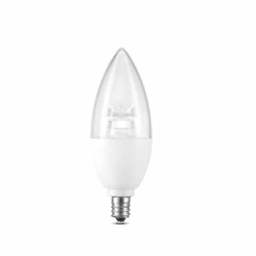NovaLux 6W LED B11 Bulb, E12, 550 lm, 120V, 2700K, Clear