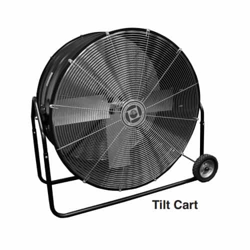 Qmark Heater 1/3 HP Direct-Drive Portable Fan w/Tilt Cart, 36" Blade, 3.75 Amp, 9200CFM
