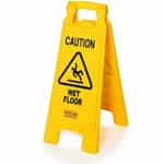 Yellow ''Caution Wet Floor'' Safety Floor-Folding Sign