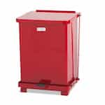 Rubbermaid Defenders Biohazard Step Can, Square, Steel, 7 Gallon, Red