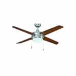 50-in 62W Europa Ceiling Fan w/ E26 Kit, 4-Walnut Blades, Nickel