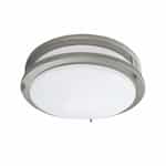 16W LED Ceiling Flush Mount Fixture, Dimmable, 3000K, Battery Pack, BN