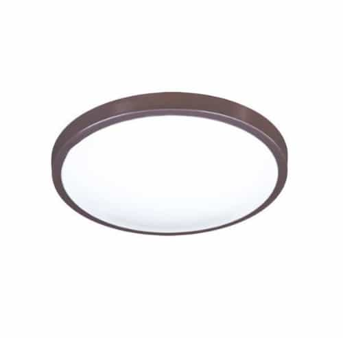 Royal Pacific 12-in 16W LED Flush Mount w/ Backup, Round, 120V, 3000K, Bronze