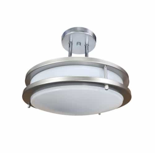 Royal Pacific 12-in 15W Round Semi-Flush Mount, 920 lm, 120V, 3000K, Brushed Nickel