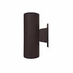4-in 27W LED Wall Sconce, Round, Up & Down, 120V, 3000K, Black