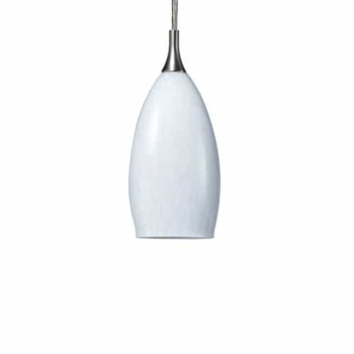 Royal Pacific 7W LED Pendant Light w/ White Glass, 120V, 3000K, Brushed Aluminum