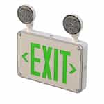 LED Emergency Exit & Light Combo, Single/Double, 120V-277V, Green