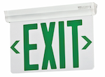 Royal Pacific Recessed Exit Sign, Single Face, 120V/277V, Green/Brushed Aluminum
