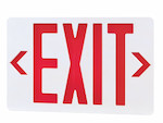 Royal Pacific LED Standard Exit Sign, Single/Double Face, 120V/277V, Red/Black
