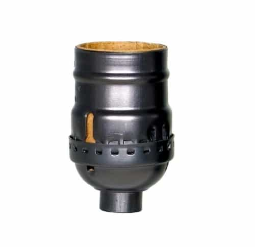 Satco 660W Short Keyless Socket, 250V, 1/8, Dark Antique Brass