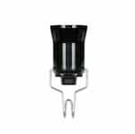 Satco 60W Phenolic Pressure Fit Candelabra Base Socket w/ Hook, 125V, Black