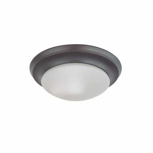 Nuvo 12" 60W Twist & Lock Flush Mount Ceiling Light w/ Frosted Glass, Mahogany Bronze