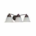 Nuvo 21" 100W Empire Series Vanity Light w/ Alabaster Glass, 3 Lights, Old Bronze