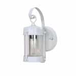 Nuvo 60W Piper Outdoor Wall Fixture w/ Clear Seed Glass, 1 Light, White