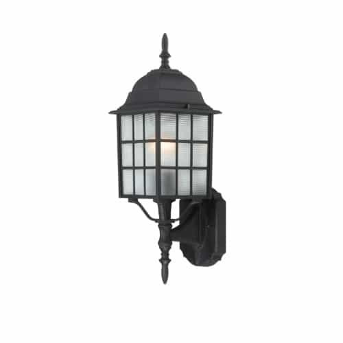 Nuvo 100W 18-in Adams LED Wall Lantern w/ Frosted Glass, 1 Light, Textured Black