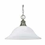 Nuvo 100W 16-in Hanging Pendant Fixture w/ Alabaster Glass, 1 Light, Brushed Nickel