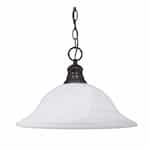 Nuvo 100W 16-in Hanging Pendant Fixture w/ Alabaster Glass, 1 Light, Old Bronze
