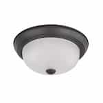 Nuvo 11" 60W Flush Mount Ceiling Light w/ Frosted White Glass, 2 Lights, Mahogany Bronze