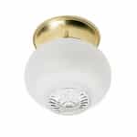 6" 60W Flush Mount Ceiling Light w/ Frosted Glass & Clear Bottom, Polished Brass