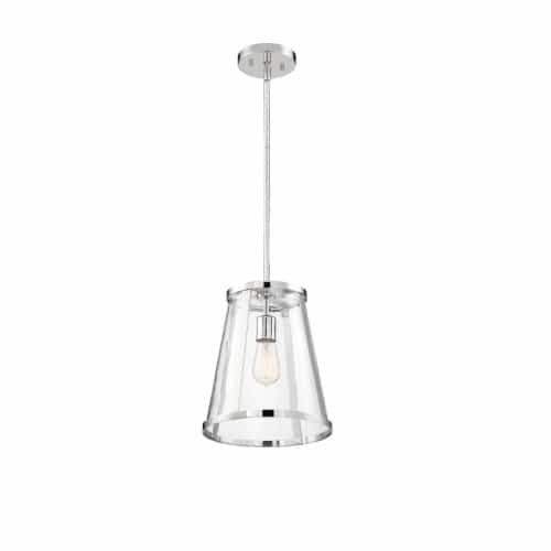 Nuvo 100W Bruge Series Pendant Light w/ Clear Glass, Polished Nickel