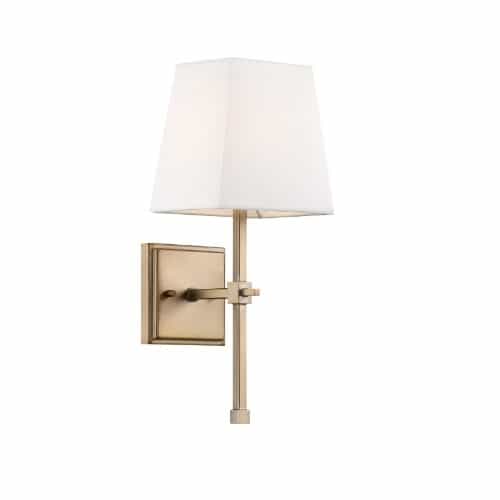 Nuvo 60W Highline Series Vanity Light w/ White Linen Shade, Burnished Brass