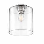 100W Chantecleer Series Semi Flush Ceiling Light w/ Clear Glass, Polished Nickel