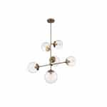 Nuvo 60W Sky Series Pendant Light w/ Clear Glass, Burnished Brass