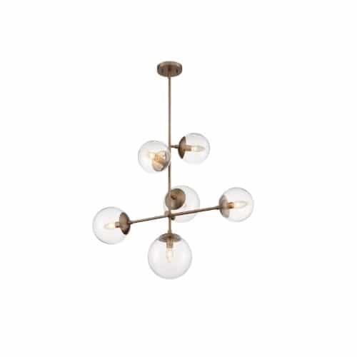 Nuvo 60W Sky Series Pendant Light w/ Clear Glass, Burnished Brass