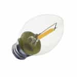 0.7W LED C7 Candelabra Bulb, E12, 30 lm, 120V, 2700K, Clear, Bulk
