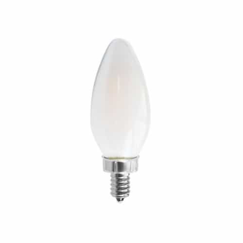 Satco 8W LED C11 Candelabra Bulb, Dimmable, E12, 760 lm, 120V, 2700K, Frost