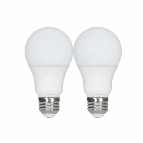 Satco 9.8W LED A19 Bulb, E26, 800 lm, 120V, 2700K, White/Frosted, Bulk
