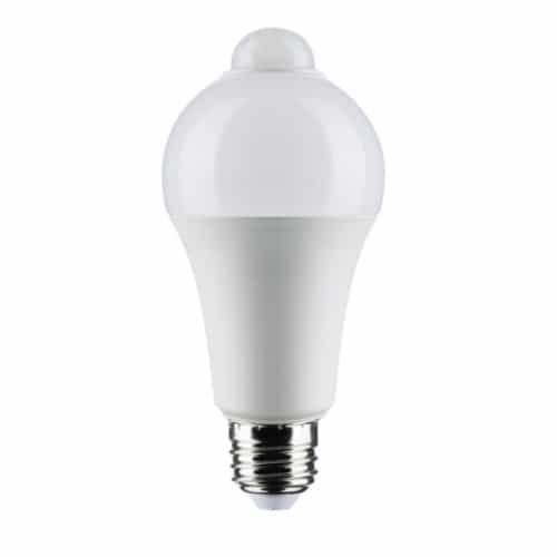 Satco 12W LED A19 Bulb w/ PIR Sensor, 1050lm, 90CRI, 120V, 3000K, White