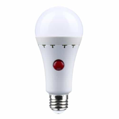 Satco 8W LED A21 Bulb w/ Battery Backup, Medium Base, 80CRI, 120V, 5000K, WH