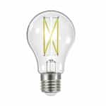 Satco 8W LED A19 Bulb, E26, Dimmable, 800 lm, 120V, Clear, 2700K