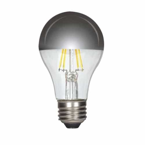 Satco 6W LED A19 Bulb, E26, Dimmable, 650 lm, 120V, Silver Crown, 2700K 