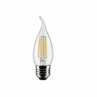 Satco 5.5W LED CA10 Bulb, Dimmable, E26, 500 lm, 120V, 4000K, Clear