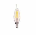 4.5W LED CA10 Bulb, 40W Inc. Retrofit, E12, 350 lm, 120V, 5000K, Clear
