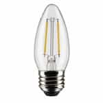 5.5W LED B11 Bulb, Dimmable, E26, 500 lm, 120V, 2700K, Clear, 2PK